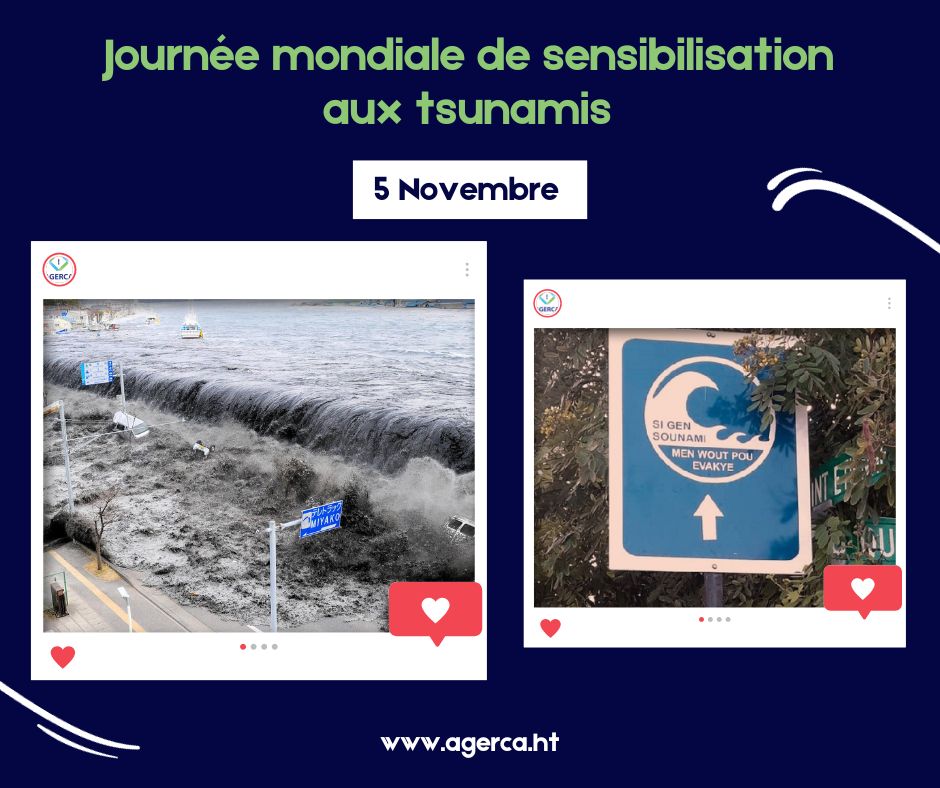 AGERCA ran an awareness raising campaign in Haiti around the risk of tsunami and how to prepare for such an event. Photo: AGERCA