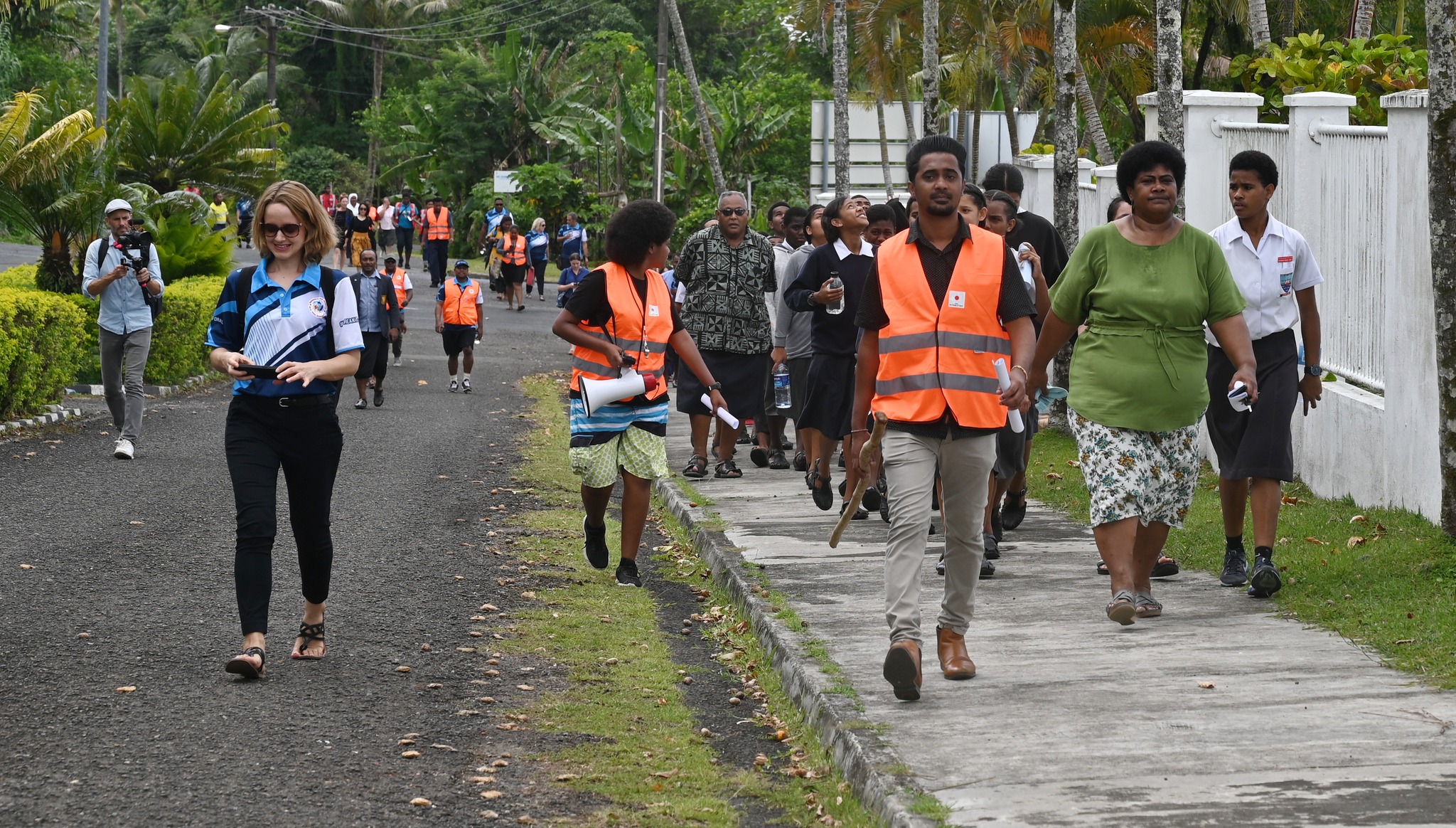 Students of Veiuto Primary School in Nasese were evacuated during the Tsunami National Simulation Exercise. Photo: Fiji NDMO
