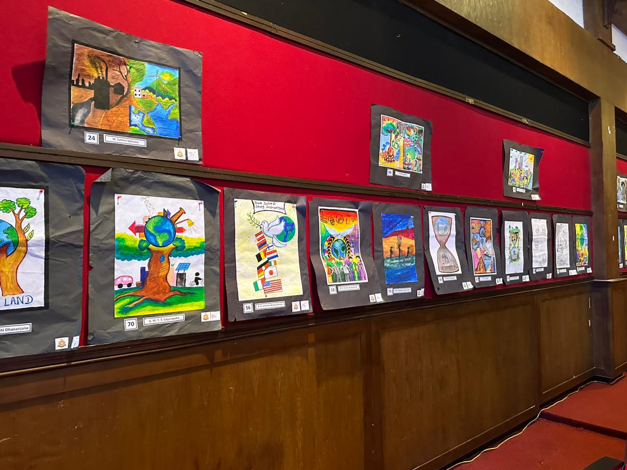 Students from the University in Colombo in Sri Lanka made art related to disaster risk reduction. An exhibit was part of the Asia-Pacific Alliance for Disaster Management Sri Lanka celebration of the International Day for Disaster Risk Reduction. Photo: A-PAD SL