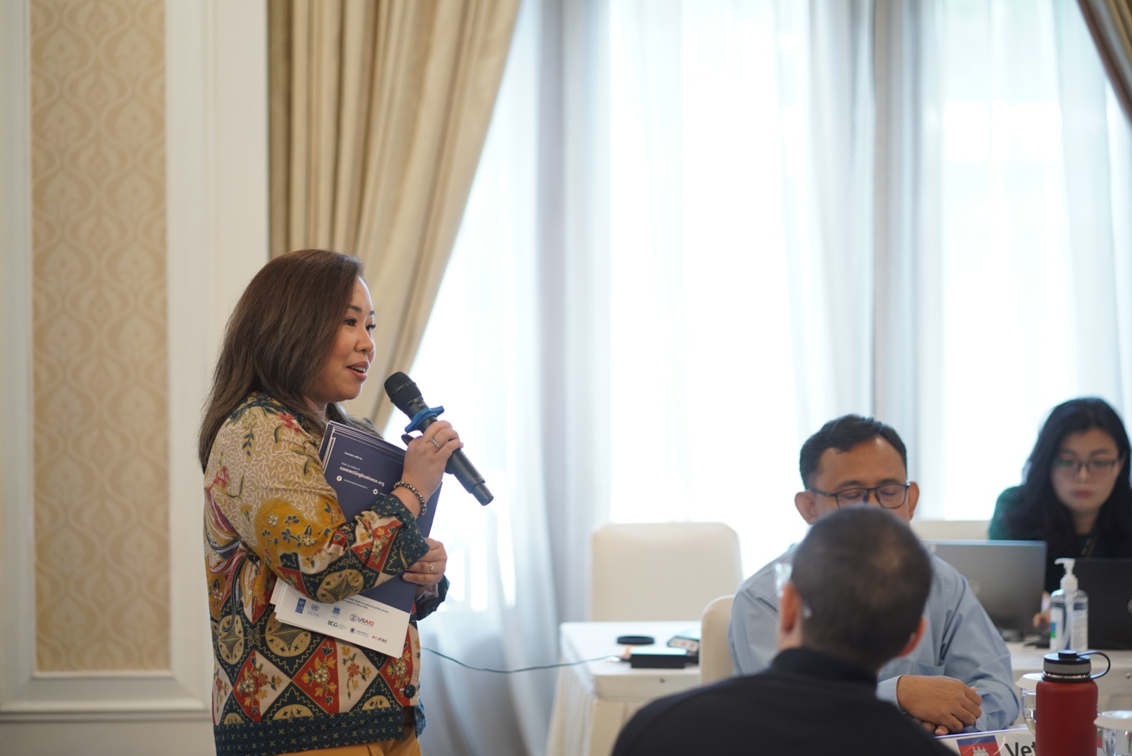 Rhiza Nery, CBi, faciltiating the first ever workshop on Public-Private Partnership in Disaster Management Course as part of the AHA Centre Executive Leadership in Emergency and Disaster Management for ASEAN Programme (ACE LEDMP)