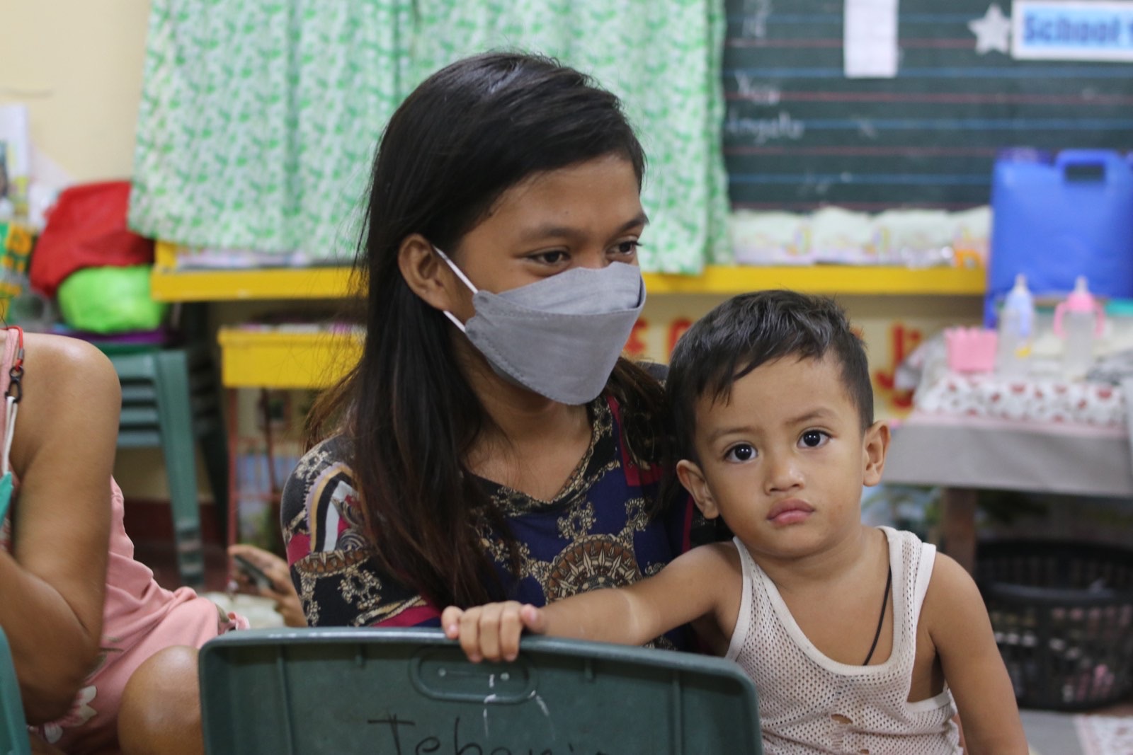 Families were evacuated before Typhoon Rai / #OdettePH made landfall in the Philippines. Photo Credit: UNICEF / Jag San Mateo