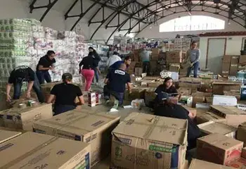 CENACED staff work in the warehouse in Mexico