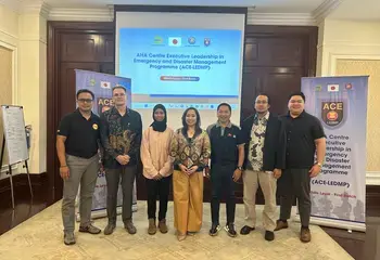 Speakers from the DHL Group, PDRF, KADIN and CBi came together to deliver this pilot course on Public-Private Partnerships in Disaster Management for the ACE LEDMP. Photo credit: AHA Centre