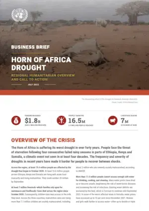 OCHA Business Brief: Horn of Africa Drought - Regional Humanitarian Overview and Call to Action 