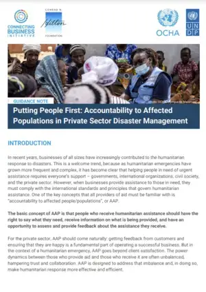 Guidance Note: Putting People First: Accountability to Affected Populations in Private Sector Disaster Management 